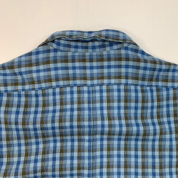 John Varvatos Shirt Mens XL Extra Large Blue Green Plaid Button Up Long Sleeve - Picture 8 of 10